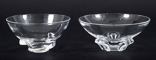 2 Steuben Crystal Glass Candy Bowl