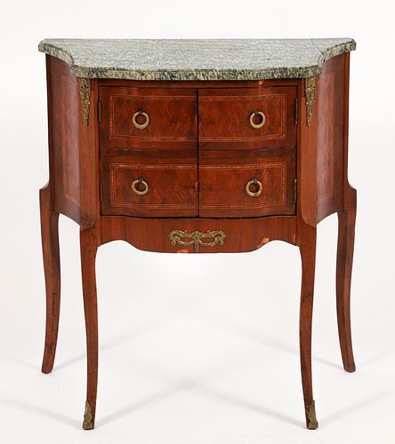 French Style marble marquetry topped cabinet 