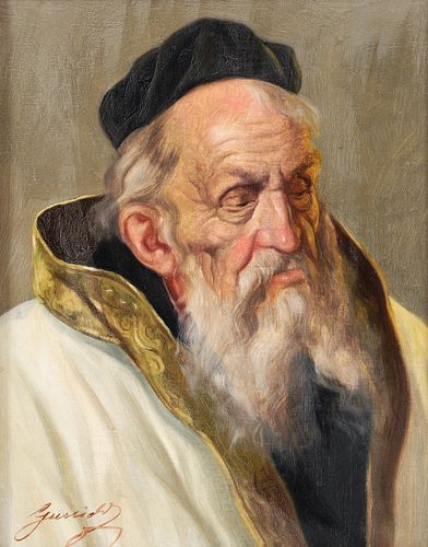 Rabbi in Deep Thought Oil Painting