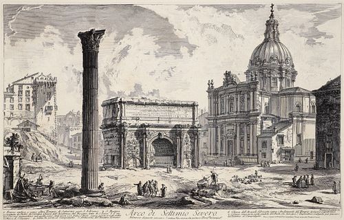 Piranesi Etching Arch of Severus from Views of Rome