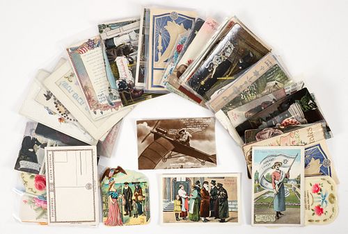 Lot of 39 Antique Jewish Holiday Greetings Postcards