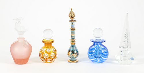 5 Art Glass Perfume Bottles Hoya MMA Among Others