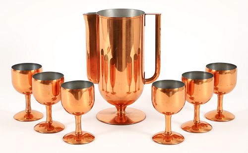 Norman Bel Geddes for Revere Copper Barware Set Baron