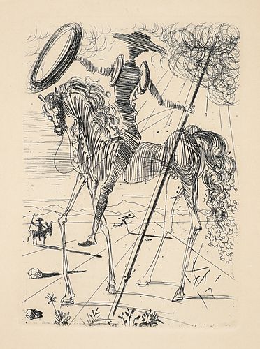Salvador Dali 1980s Etching Don Quixote 