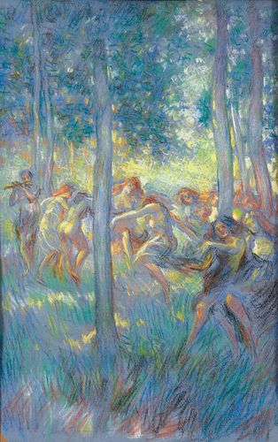 Vincent Nesbert Forest Dancers Pastel on Paper