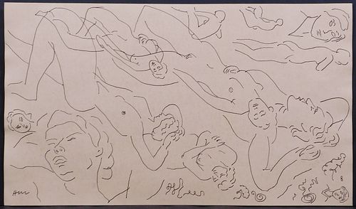 Henri Emile Benoit Matisse, Manner of: Femme Allongee Etudies