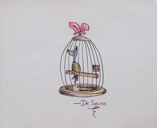 Dr. Seuss Attributed: Bird in a Cage