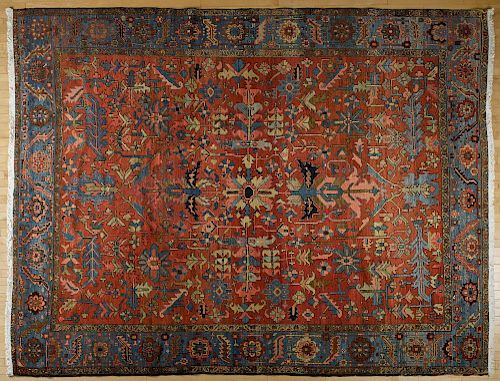 Heriz carpet, ca. 1920, 12' x 9'6''.