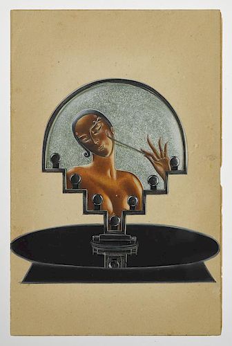 Romain De Tirtoff (Erte) (Russian/American 1892-1990), watercolor and gouache of Josephine Baker,