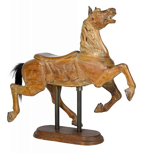 Carved horse carousel figure, ca. 1900, 52 1/2'' h.