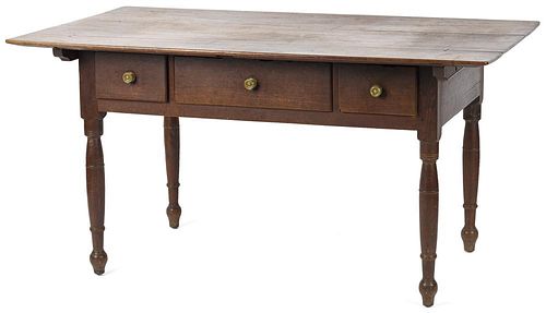 Pennsylvania walnut tavern table, ca. 1820, 30'' h., 57'' w., 33'' d.
