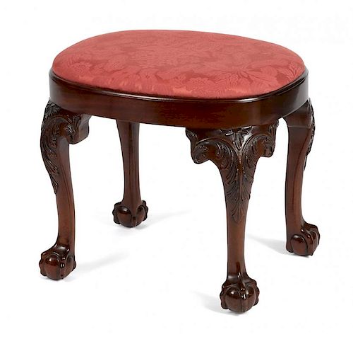 Kindel Winterthur Reproduction mahogany footstool, 18'' h., 20'' w.