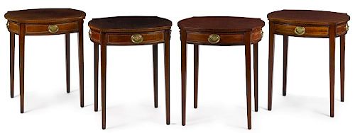 Set of four Kindel Winterthur Reproduction mahogany end tables, 24 3/4'' h., 21 3/4'' w.
