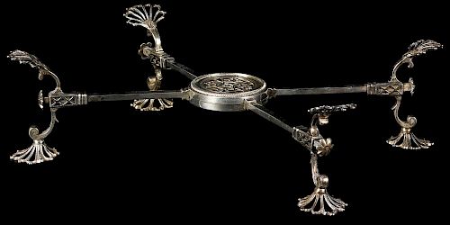 Rare New York silver dish cross, ca. 1840, bearing the touch of Ball, Thompkins, and Black, 13'' di