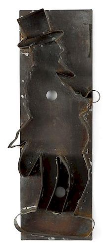 Tinned iron Uncle Sam cookie cutter, late 19th c., 12 3/4'' h.