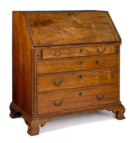 Pennsylvania Chippendale walnut slant front desk, ca. 1780, 43'' h., 38'' w.