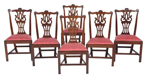 Six American Chippendale Style Mahogany Side Chairs