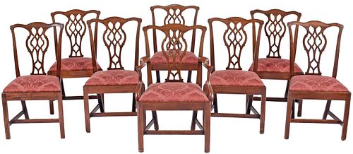 Eight American Chippendale Mahogany Dining Chairs