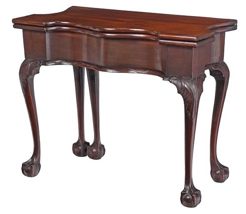 New York Chippendale Mahogany Five Legged Card Table