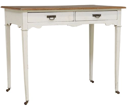 ENGLISH PAINTED TWO-DRAWER TABLE