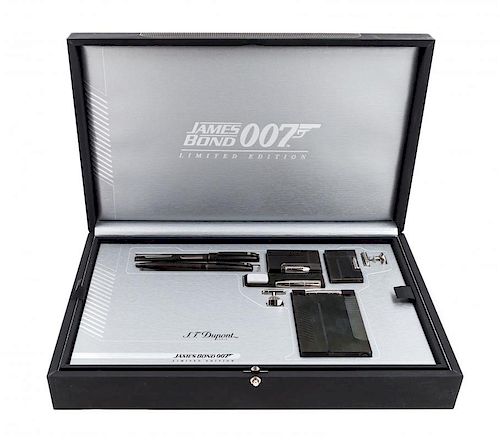 An S.T. Dupont James Bond 007 Limited Edition Pen, Lighter and Cufflink Set