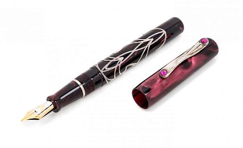 A Visconti Richelieu Limited Edition Ruby-Inset Fountain Pen