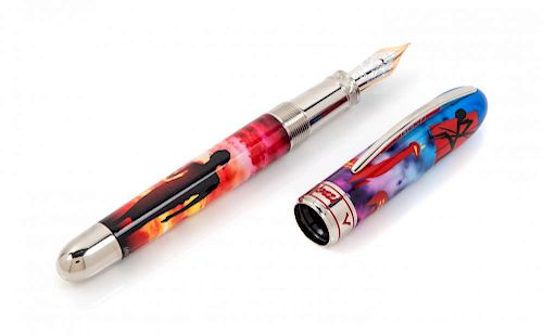 A Visconti Claudio Mazzi: Masai Limited Edition Fountain Pen and Ink Set