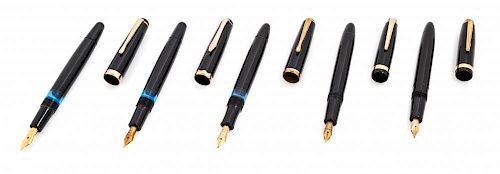 A Collection of Five Montblanc Fountain Pens