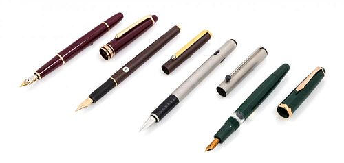 A Collection of Four Montblanc Fountain Pens