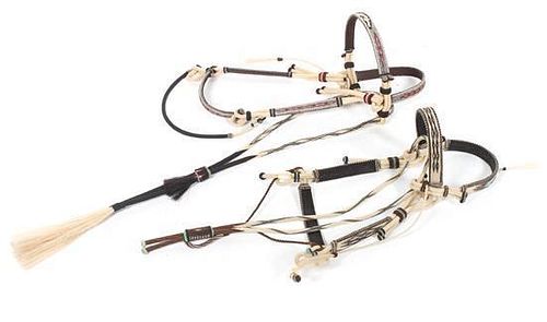 Two Hand Hitched Horsehair Bridles