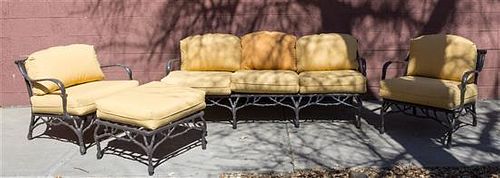 A Group of Contemporary Iron Twig Exterior Furniture
