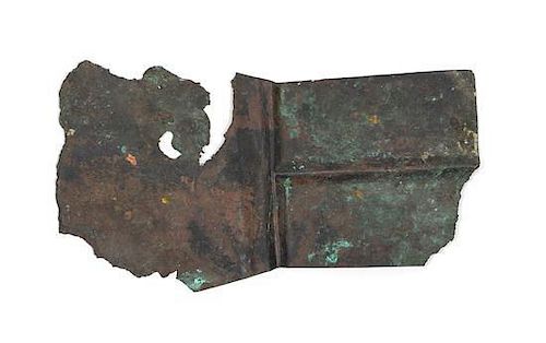 A Kwakwaka'wakw Copper Fragment Length 22 3/4 x width 12 1/2 inches.