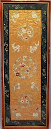 Framed Antique Chinese Forbidden Stitchery
