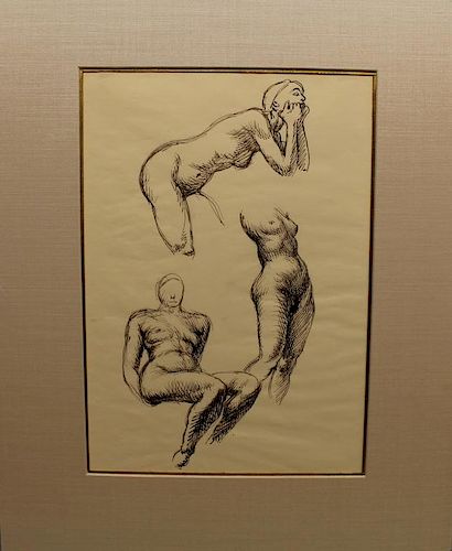 (3) Edward Laning (1906 - 1981) Nude Studies