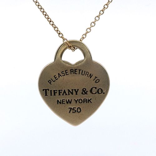 Tiffany & Co. 18k Gold Heart Pendant Necklace
