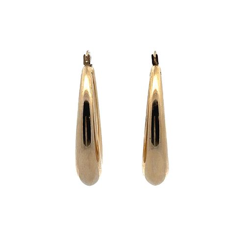 14kt yellow Gold Diamond ultra-light weight Hoop Earrings