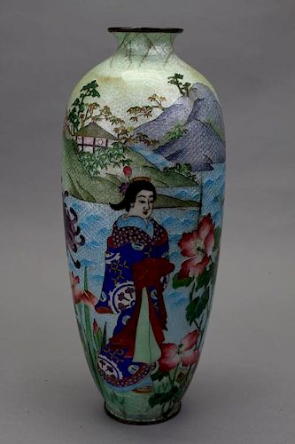 20th C. Japanese Enameled/Bronze Vase