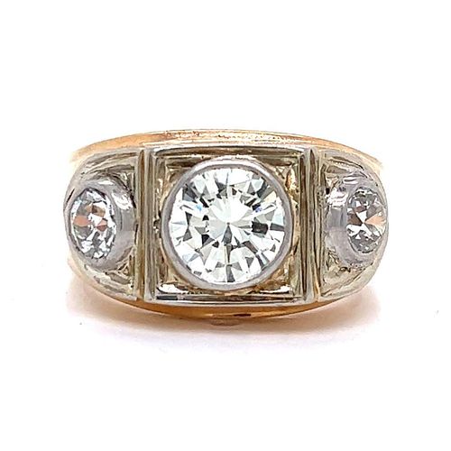 Retro 14K Rose & White Gold 2.50 Ct. Diamond Ring