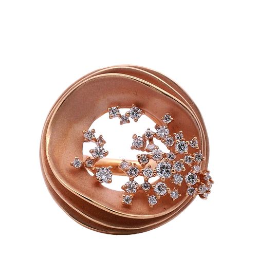Designed 18kt Rose Gold Ring with Diamonds