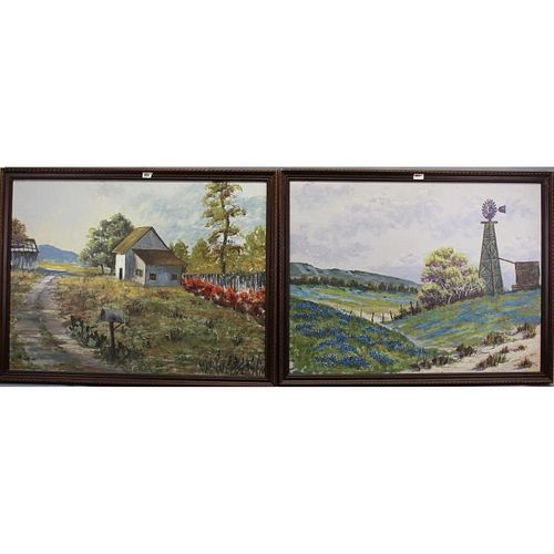 R Graham, Pair of 20th C. American Landscapes