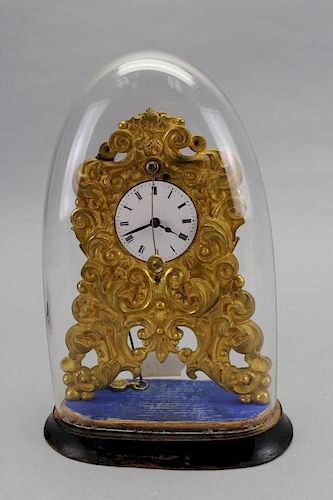 Cased Antique French Gilt Clock