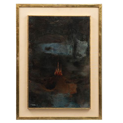 LEONARDO NIERMAN, Sin título, Firmado y fechado 62, Acrílico sobre masonite, 59 x 39.5 cm