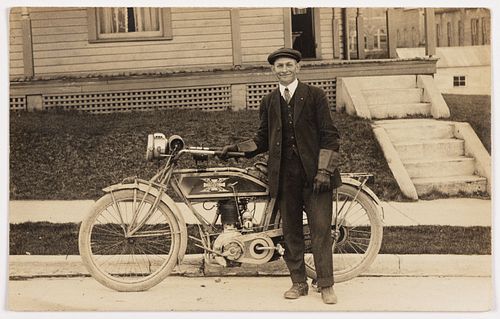 EARLY MOTORCYCLE REAL PHOTO POST CARD