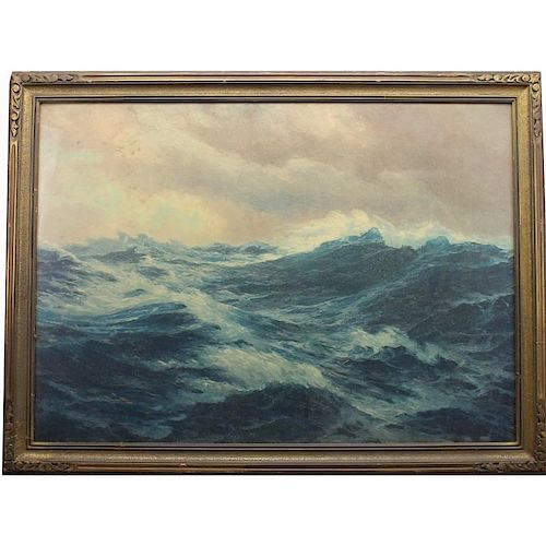 Early 20th C. Print of Rough Seas