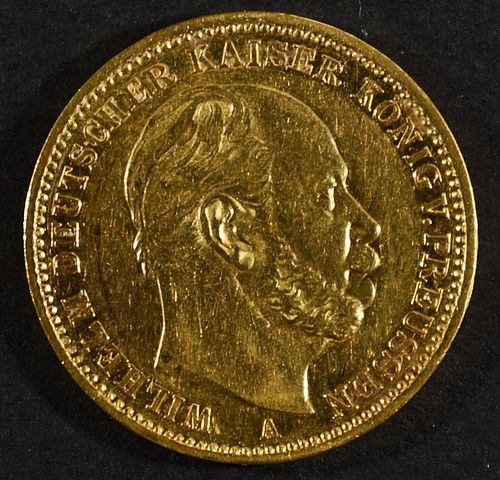 1872-A GERMAN STATES PRUSSIA 20M GOLD