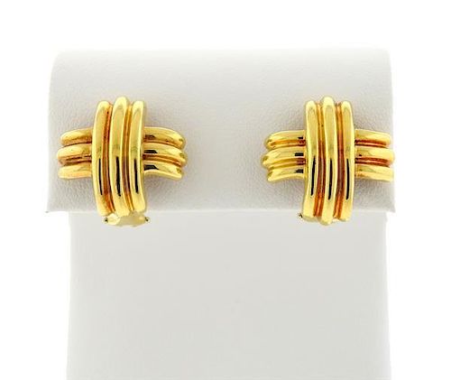 Tiffany &amp; Co. 18K Gold Classic X Earrings