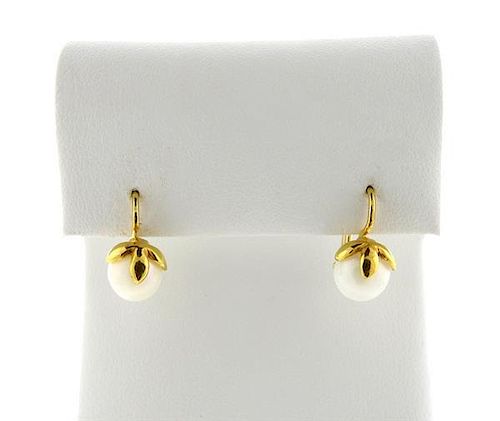 Cathy Waterman 22K Gold Pearl Earrings