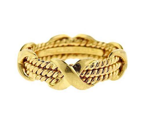 Tiffany &amp; Co Schlumberger 18K Gold X Ring