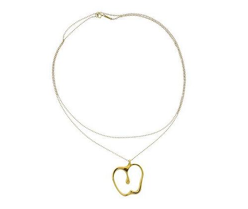 Tiffany &amp; Co Elsa Peretti  18K Gold Apple Pendant Necklace