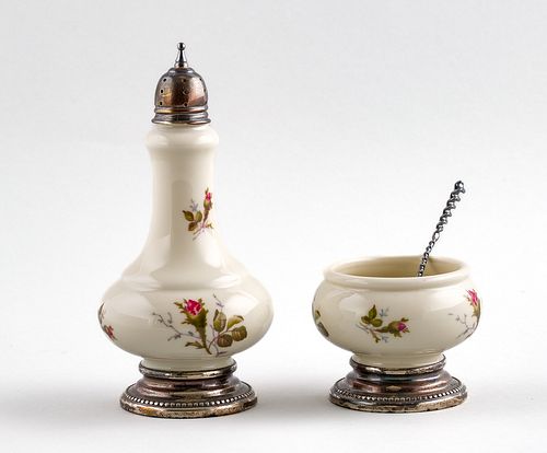 Rosenthal Shaker and Salt Cellar with Sterling